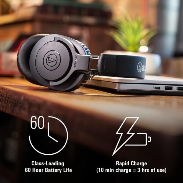 Audio-Technica ATH-M20XBT Wireless Over-Ear Headphones (Black) - Image 5