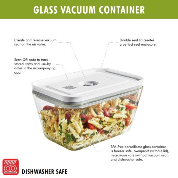 ZWILLING Fresh & Save 2-Piece Small Glass Airtight Food Storage Container, Meal Prep Container - Image 2