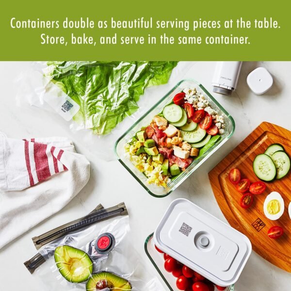 ZWILLING Fresh & Save 2-Piece Small Glass Airtight Food Storage Container, Meal Prep Container - Image 3