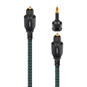 AudioQuest - Forest Optical 0.75m (2.46 feet) Digital Toslink Fiber-Optic Cable + Mini-Adaptor with Toslink to Toslink Connectors - Green on Black