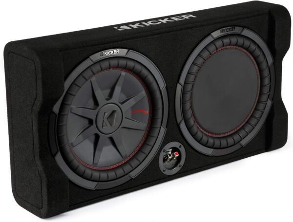 Kicker 48TRTP122 Sealed Downward-Firing Enclosure with CompRT® 12" Shallow-Mount Subwoofer and Passive Radiator