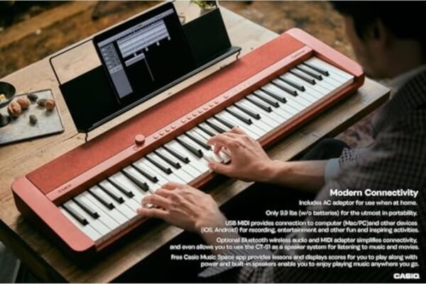 Casio CT-S1 61-Key Portable Keyboard (Red) - Image 6