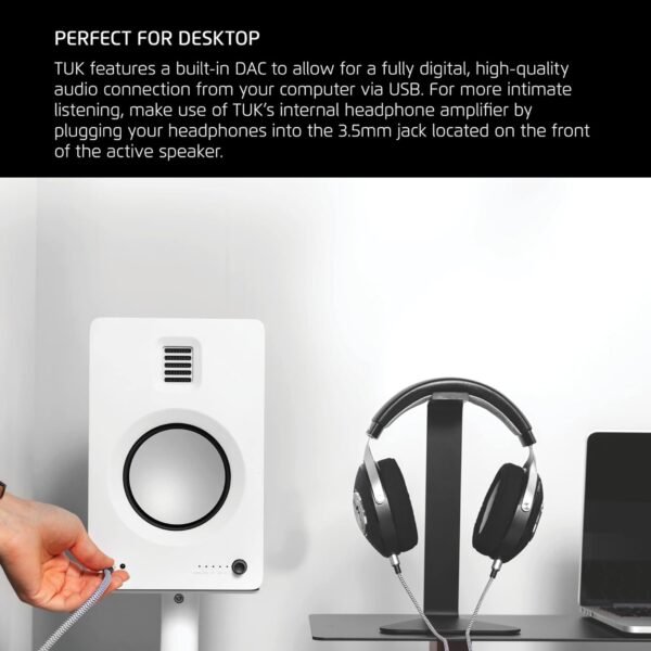 Kanto TUK Powered Bluetooth Speakers (Matte Black/Pair) - Image 3
