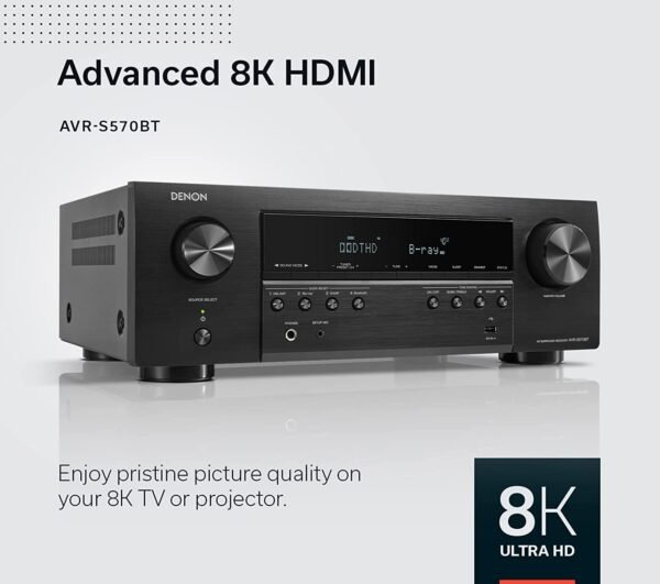 Denon AVR-S570BT 5.2 Channel Home Theater Receiver (Open Box) - Image 3