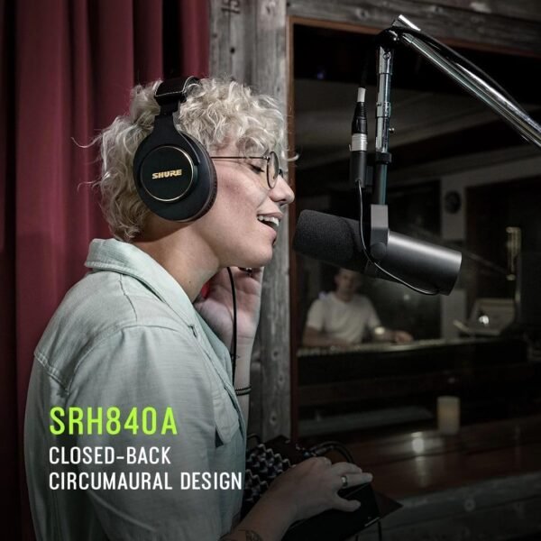 Shure SRH840A Over-Ear Wired Headphones for Critical Listening & Monitoring, Professional Headset - Image 7
