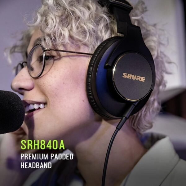 Shure SRH840A Over-Ear Wired Headphones for Critical Listening & Monitoring, Professional Headset - Image 8