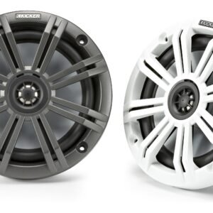 Kicker 45KM654 6-1/2" Marine Speakers With Charcoal And White Grilles (Pair)